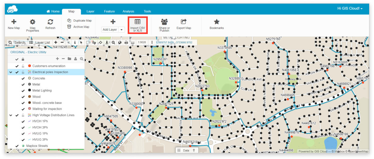 Import CSV/XLS – GIS Cloud Learning Center