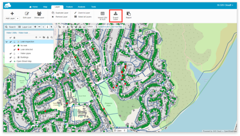 How to export a layer? – GIS Cloud Learning Center