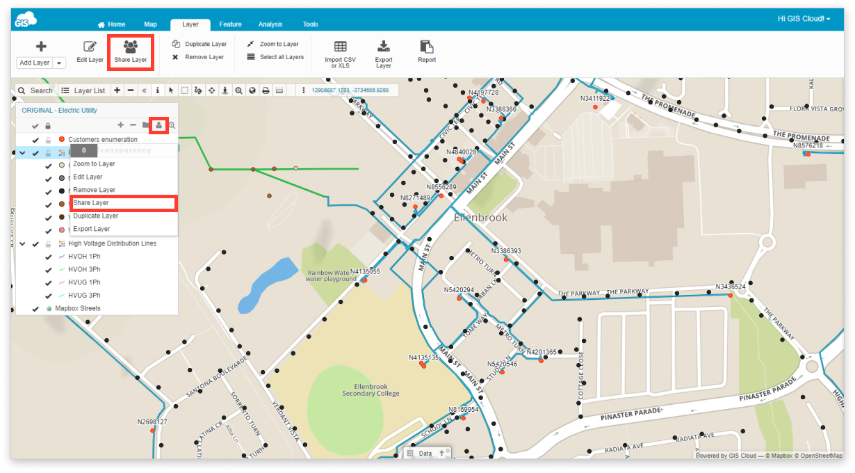 Share Layer – GIS Cloud Learning Center