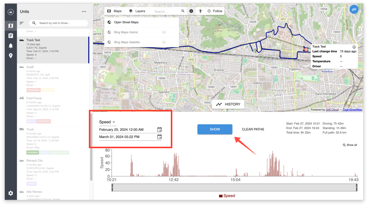 How to view historical data for tracked assets? – GIS Cloud Learning Center